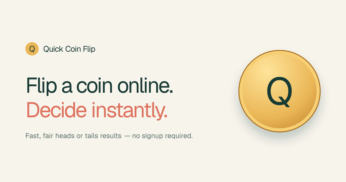Flip a Coin Online – Heads or Tails | Quick Coin Flip